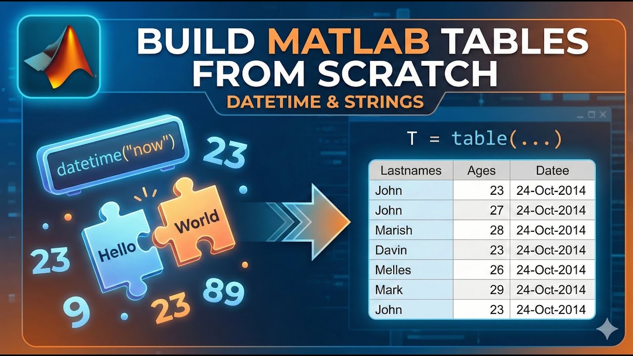 MATLAB Essentials: Datetime, Strings, and Creating Tables from Scratch ...