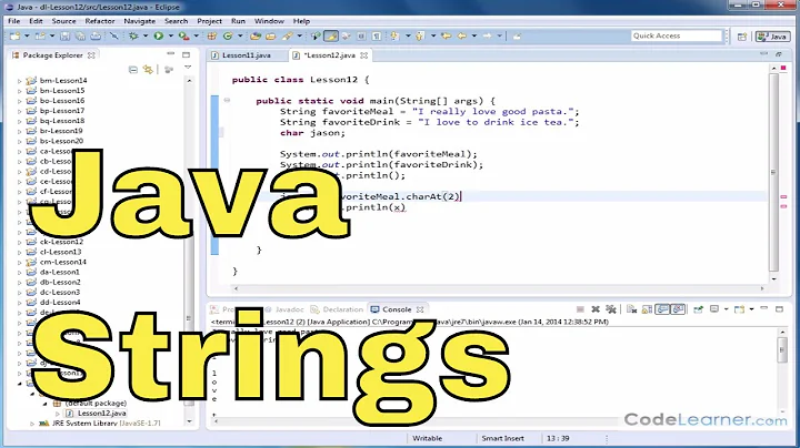 Java Tutorial - 12 - Reading Characters from a String