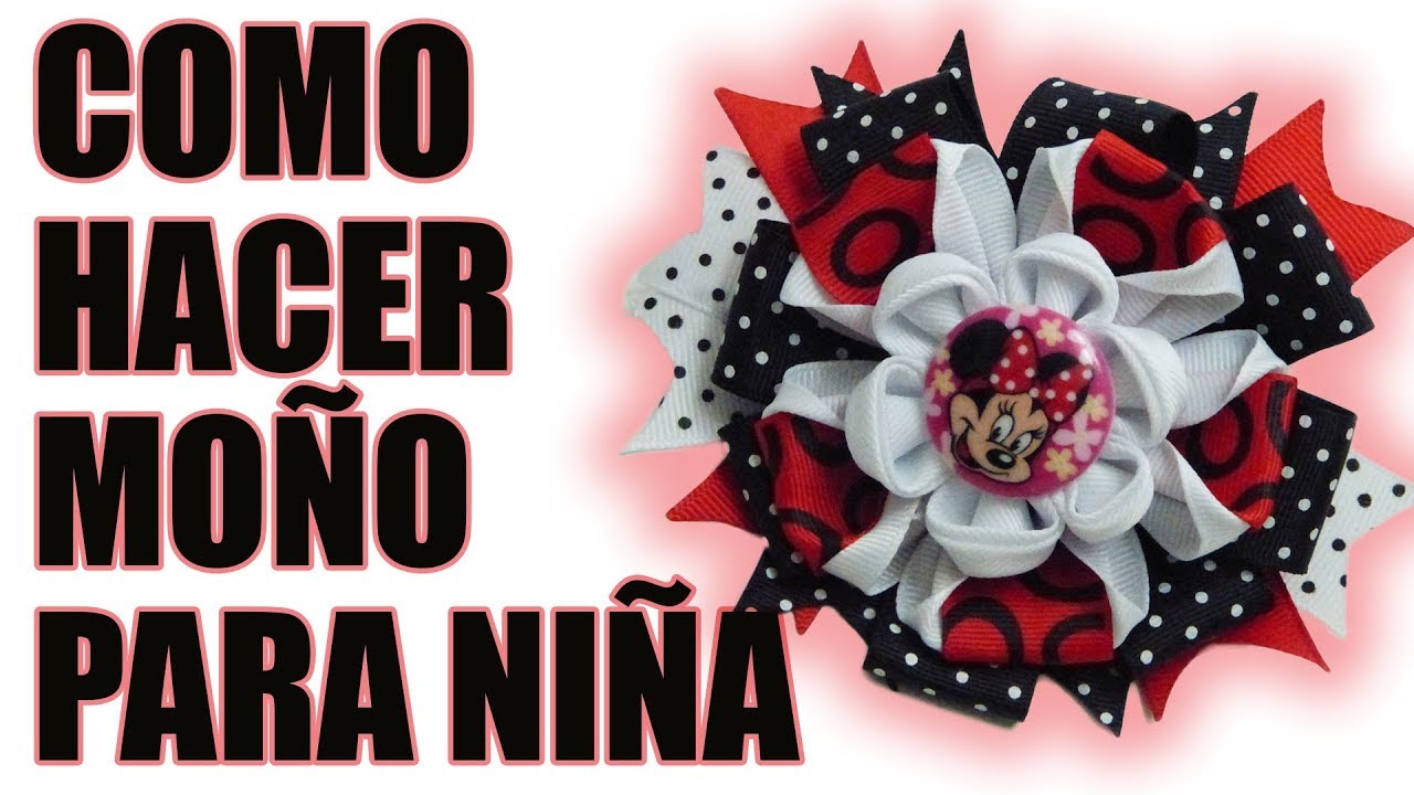 Como hacer Lazo con liston, Moños , How To Make A Hair Bow,Manualidades, diy,pap,paso a paso