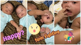 twin baby fighting // @metakaronatwin // best cutest twin baby video