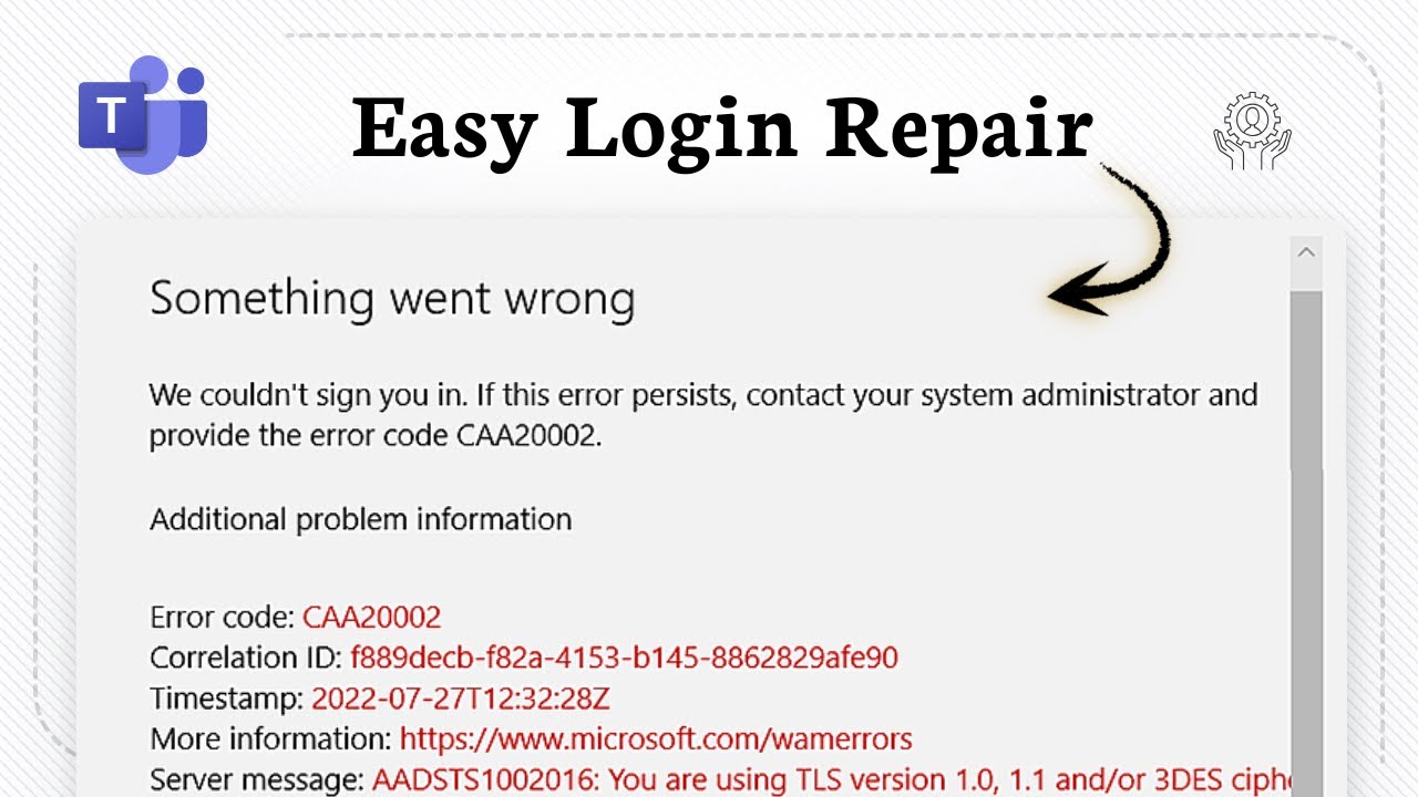How to fix Microsoft Teams error CAA20002 (Check Problem) - YouTube