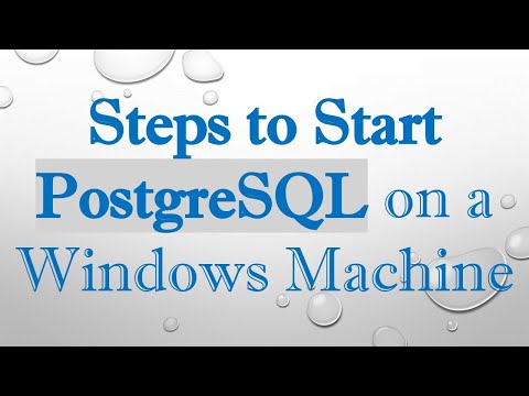 Steps to Start PostgreSQL on a Windows Machine