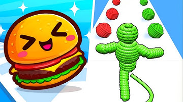 Food Run 🆚 Rope Men Run 🧿🍔🌈 Max Levels Walkthrough Android iOS Gameplay BY11