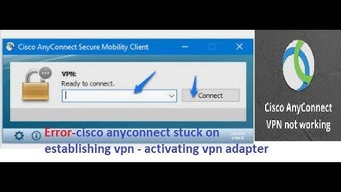cisco AnyConnect establishing vpn - activating vpn adapter error solution 30 seconds