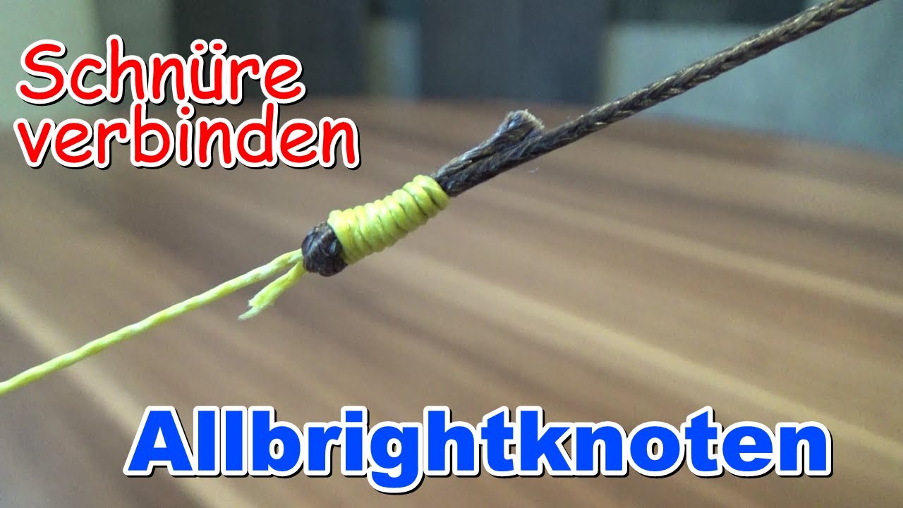 Albright Knoten . Zwei unterschiedliche schnüre miteinander verbinden 