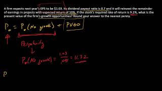 How to split a stock price into a no growth price and the PVGO