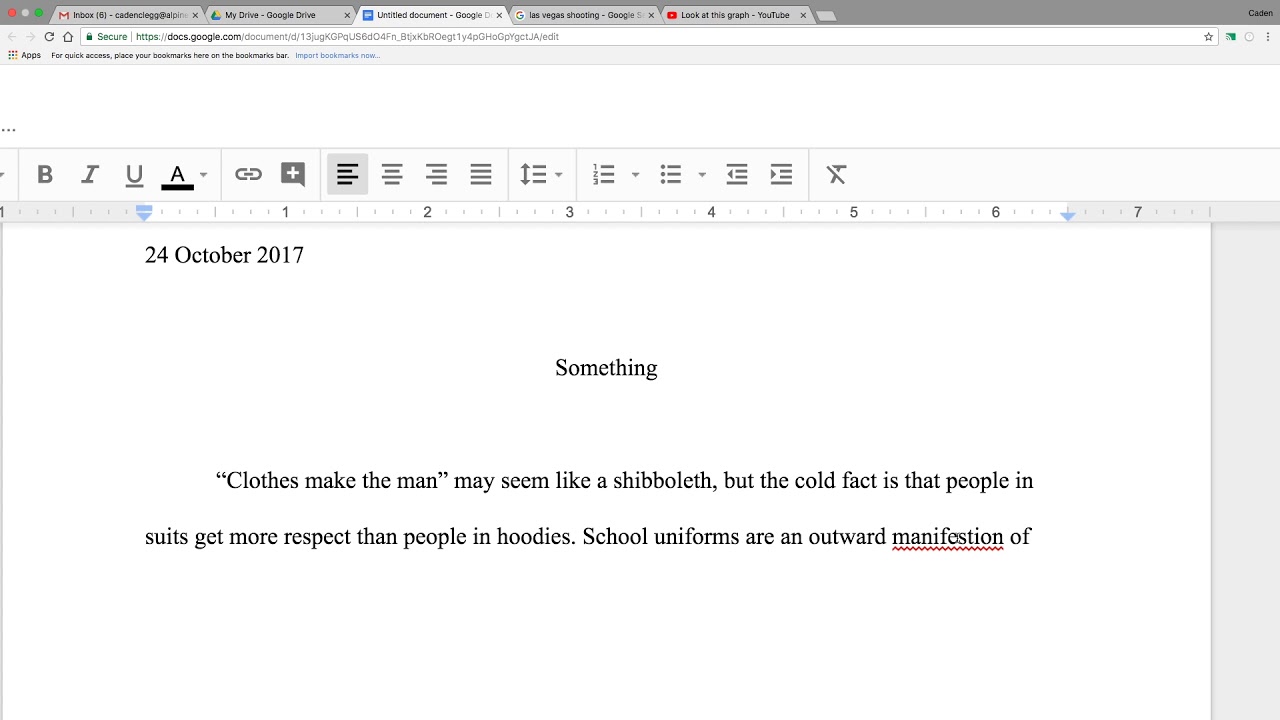 Introductory Paragraph 4 on School Uniforms