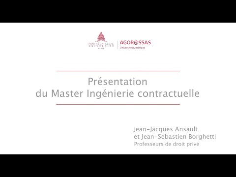 AssasWebTV : Présentation du Master Ingénierie contractuelle