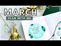BEGINNER WATERCOLOUR BULLET JOURNAL THEME: March Plan With Me 2022 - Easy Theme Ideas|CREATEWITHCAIT
