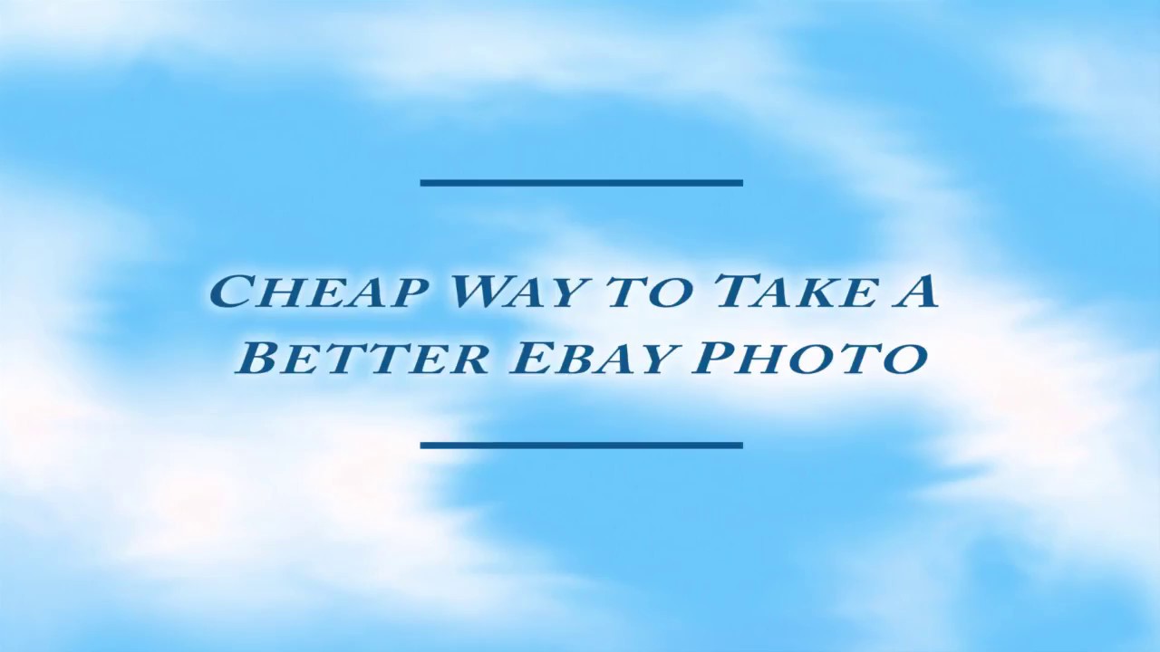 DIY light box for eBay pictures YouTube