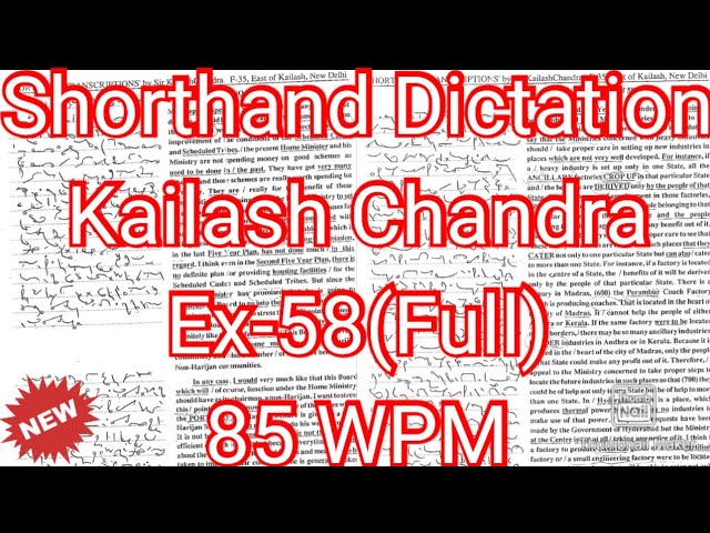 Kailash Chandra Transcription No 58 | 85 WPM | Volume 3 #English_Shorthand