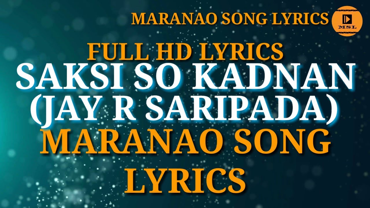 Saksi So Kadnan   Jay R Saripada Cover  Maranao Song Radio
