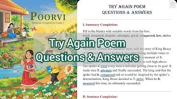 Class 7 English Poorvi | Chapter 2 Try Again Poem  | Questions And Answers| CBSE | NCERT solutions