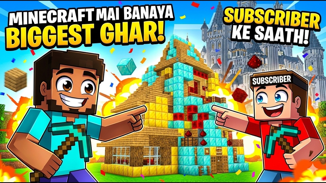 I Built the BIGGEST HOUSE in Minecraft with my SUBSCRIBER! 🤯 - YouTube