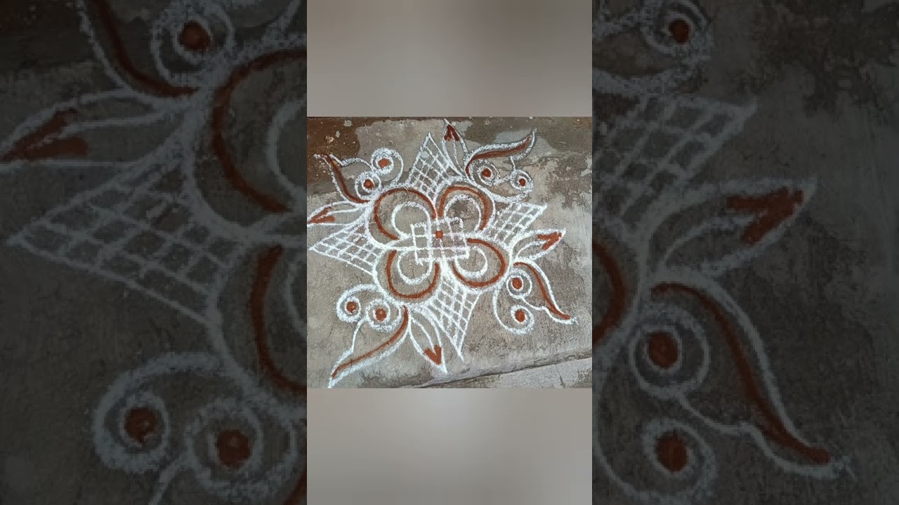 today five minutes five beautiful rangoli 5*3 dots rangoli very easy morning beautiful muggulu🌹🙏💕