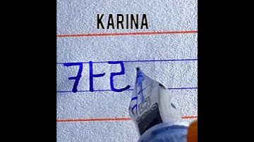 Karina beautiful name write in Korean Handwriting | Korean Handwriting | Korean Handwriting practice