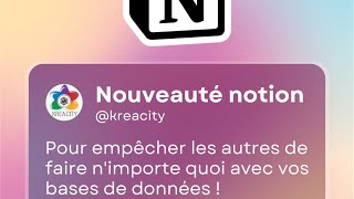 Nouveauté ! Empêchez vos utilisateurs de modifier la structure de vos bases de données dans Notion