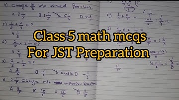 Class 5 Math Fractions MCQs Solved in Sindhi | JST 2025 Preparation 