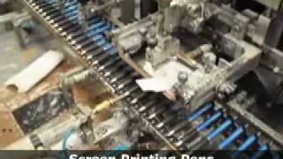 Imprint Designs Over Promotional Pens By Screen Printing