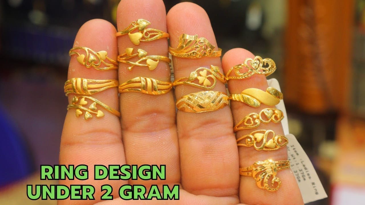 1-2 grams 18 carat gold rings design | 1-2 ग्राम 18 कैरेट सोने की अंगूठी  डिजाइन - YouTube