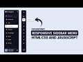 Responsive side navigation bar in html css and javascript  dashboard sidebar menu