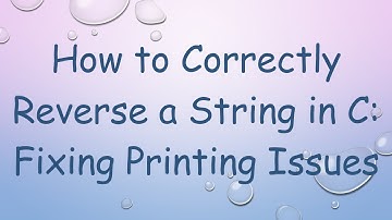How to Correctly Reverse a String in C: Fixing Printing Issues