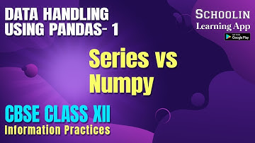 Python Series vs Numpy | Class 12 Information Practices | CBSE Class  12 Complete Course IP