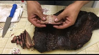 كيفية تدخين شوي البريسكت خطوة بخطوة 11 ساعة طريقة تكساس - How to smoke brisket 11 hours texan style