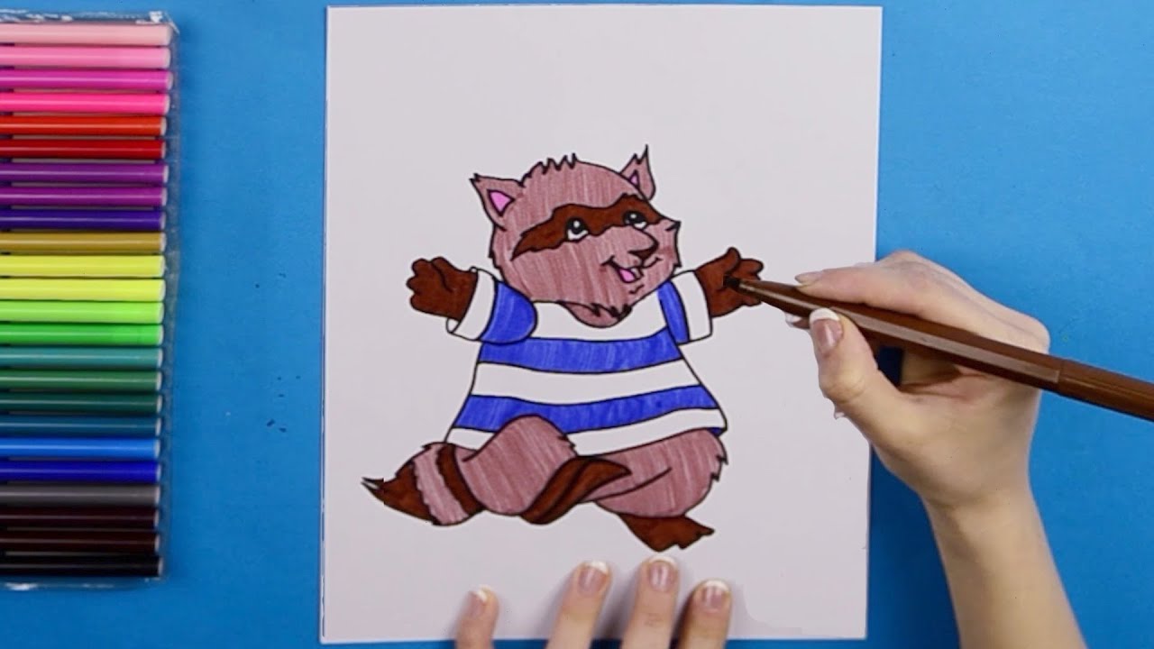 Timothy Raccon How to draw Timothy the raccoon - YouTube