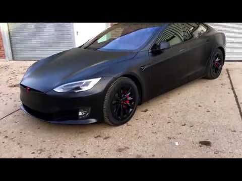 Tesla Model S 3m Satin Black Venom Wraps