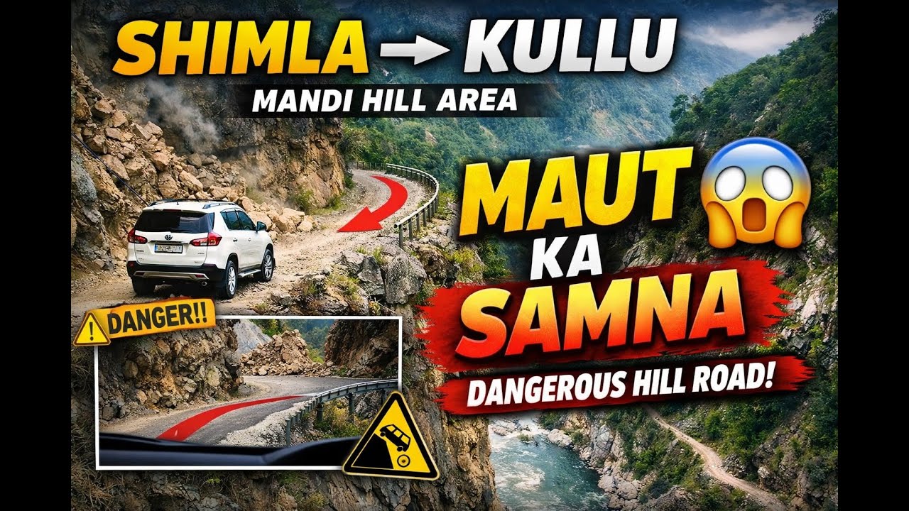 😱 Shimla to Kullu Dangerous Hill Road | Mandi Village Route | Maut Ka Samna 🚗🏔️ | Tata Curvv