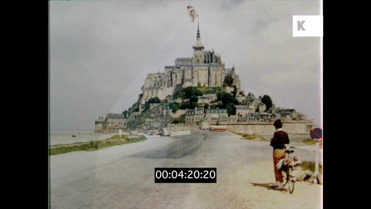 1950s, 1960s Mont Saint Michel, Reims Cathedral, France, 35mm