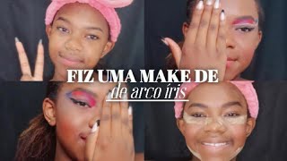 FIZ UMA MAKE DE ARCO-ÍRIS !!! tutorial