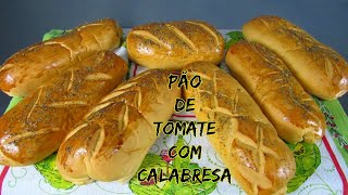 PÃO DE TOMATE COM CALABRESA