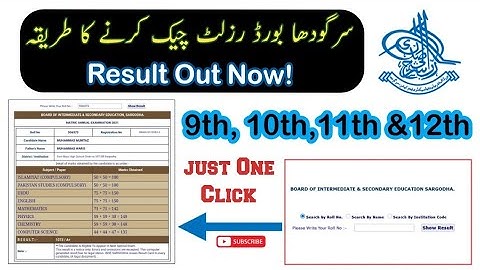 Sargodha Board Result – Check 9th, 10th, 11th & 12th Class Results Online | Just One Click!