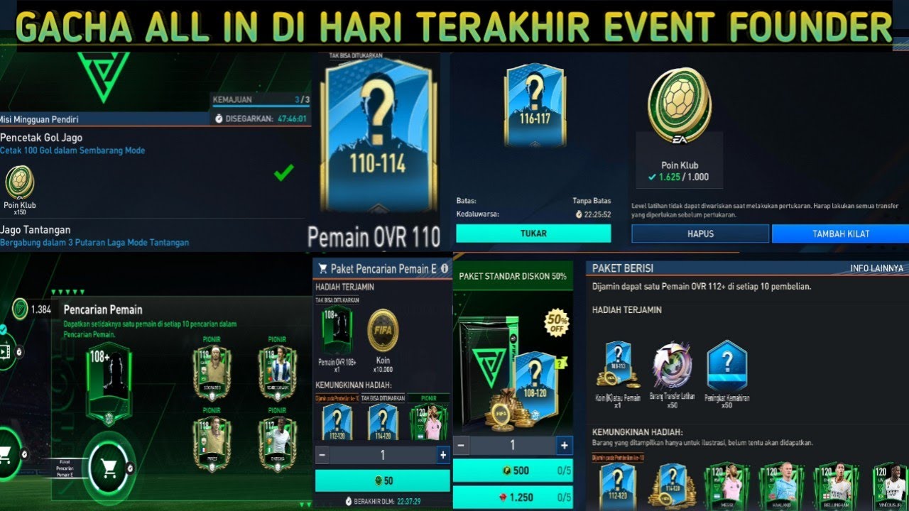 GACHA ALL IN DIHARI TERAKHIR EVENT FOUNDER | DAPET PEMAIN PIONER LAGI CUY