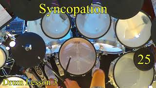 Syncopation Drum Lesson 3 Pattern 25