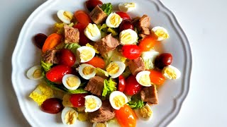 طريقة تحضير سلاطة النيسوازsalade niçoise