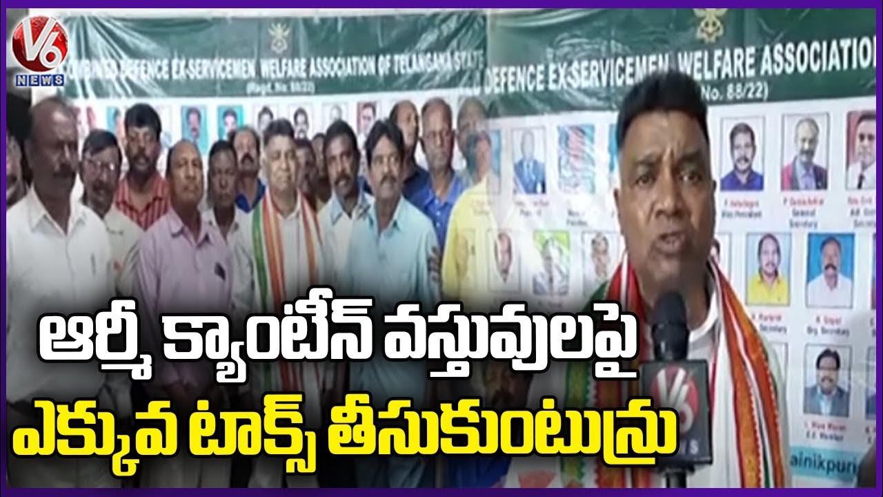 Ex Army Employees Meeting At Ammuguda Over High Tax On Canteen Items