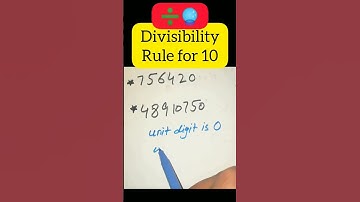 Divisibility by 10 #shorts #maths