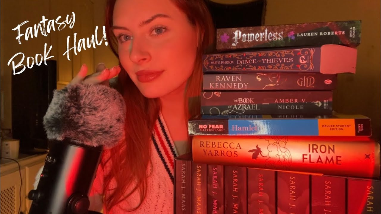 ASMR Fantasy Book Haul 📚🧚 Up Close Whispers, Book Tapping, Scratching and Tracing