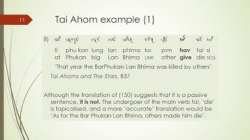 Linguistics Mini-Lecture 3 about Valency Changing, given by Stephen Morey