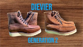 Dievier GENERATION 2 Nomad Boots in Cognac Suede & Oiled DUSK