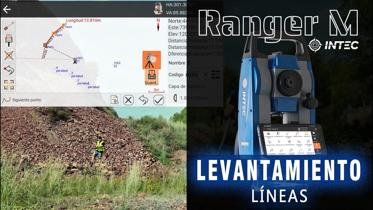 Levantamiento de líneas. Intec Ranger M - YouTube