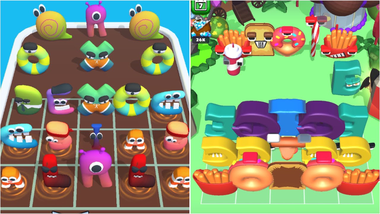 Merge Alphabet Food Battle Vs Merge Alphabet Lore ABC Run Max Level Gameplay 3