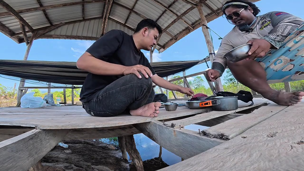 មួយយប់នៅភូមិទឹកស្រែ វគ្គ1 24/01/26 #fishing #campping #trip 