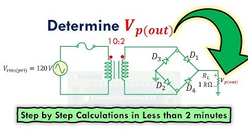Peak output voltage Calculation in Full Wave Bridge Rectifier #rectifier #bridgecircuit