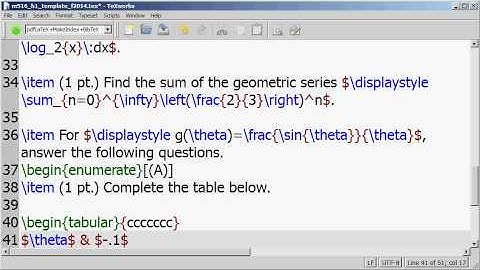 Tables and Limits in LaTeX - MTH 516 H1 #5
