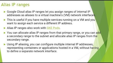 Alias IP Ranges in Google Cloud (GCP)
