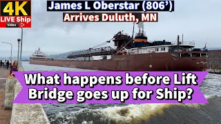 ⚓️What happens before Lift Bridge goes up for Ship? James L. Oberstar arrives Duluth, MN